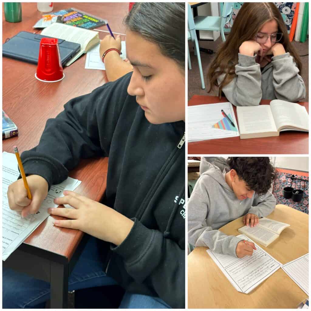Students in Ms. Bettencourt's Language Arts class are collecting quotes from the book that they are reading as they prepare for the upcoming book discussions,