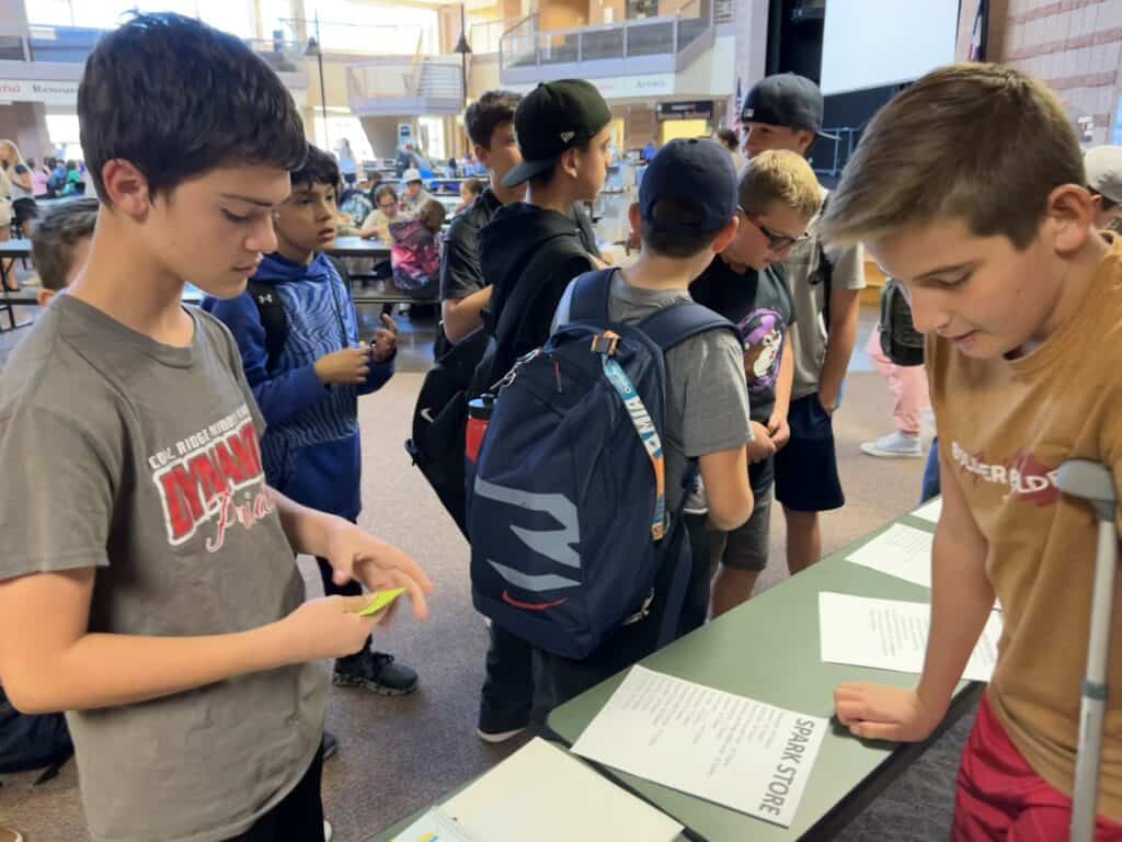 Today was the first day our school store was open. The students were able to use their SPARK tickets to purchase fun Coal Ridge Middle School gear.