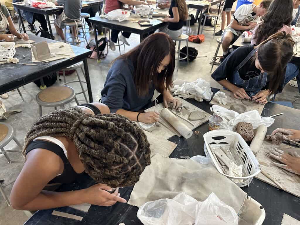 8th-grade art students have been excited to begin sculpting their artistic visions out of clay this week.