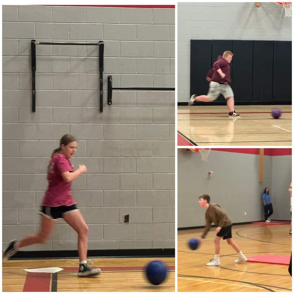 8th Grade Health and Fitness students are kicking off the second quarter of the school year with 2-way kickball this week.