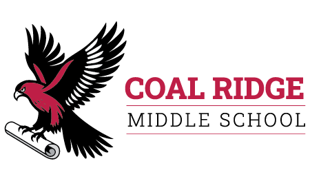 Logo of Coal Ridge Middle School featuring an eagle and the school name in red and black text.